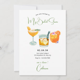 Fresh fruit orange juice drinks bridal shower invitation