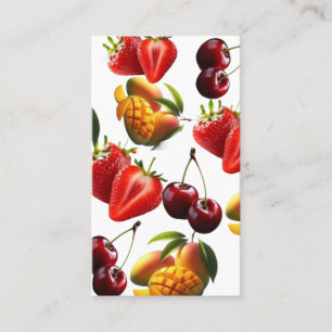 Fresh Fruit Pattern – Strawberry, Cherry & Mango A Business Card