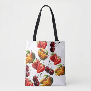 Fresh Fruit Pattern – Strawberry, Cherry & Mango A Tote Bag