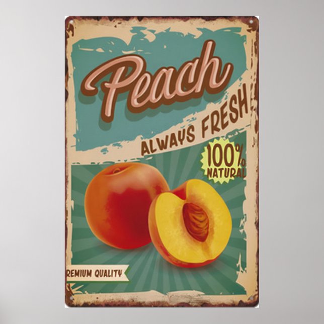 Fresh Fruit Peach vintage Poster (Front)