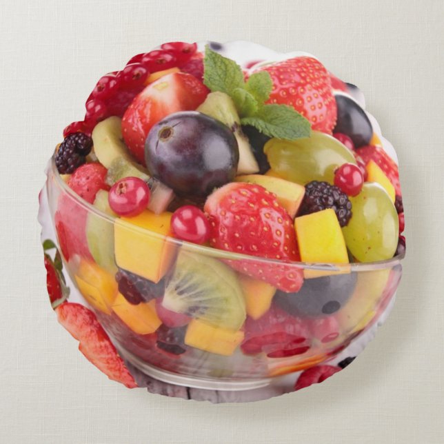 Fresh fruit salad round cushion (Front)
