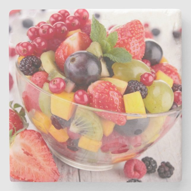 Fresh fruit salad stone coaster (Front)