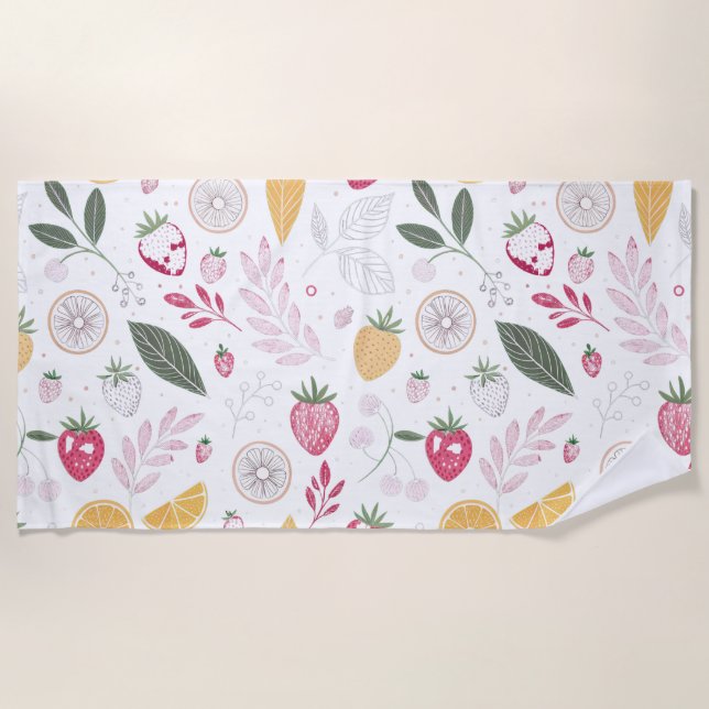 Fresh Fruit Vibes Beach Towel (Front)