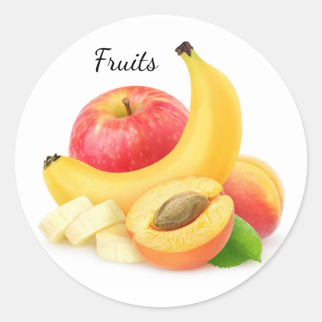 Fresh fruits classic round sticker (Front)