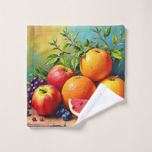 Fresh Fruits in a Perfect Mix Design Bath Towel Set