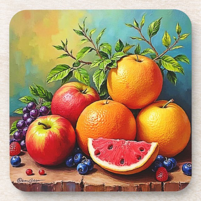 Fresh Fruits in a Perfect Mix Design Coaster (Front)