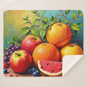 Fresh Fruits in a Perfect Mix Design Sherpa Blanket