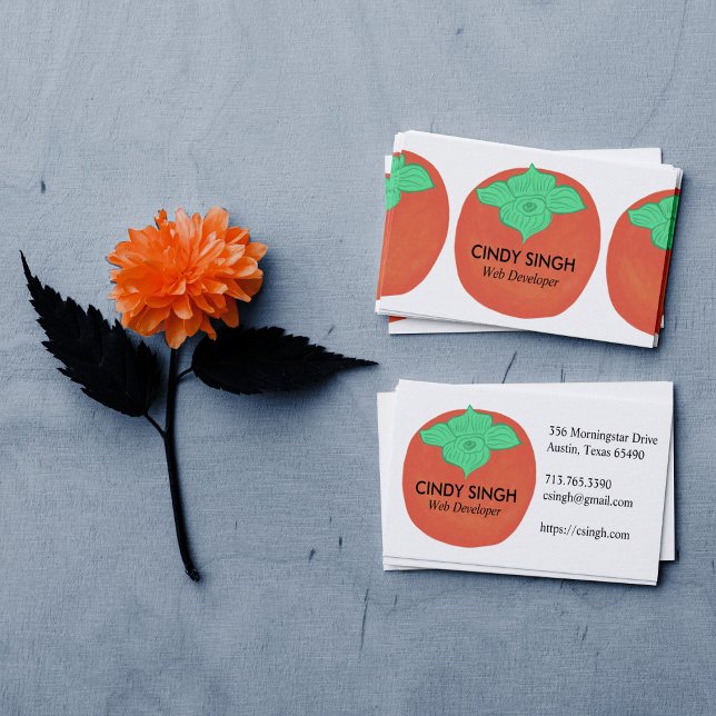 FRESH FRUITS: persimmons illustrated Business Card (Creator Uploaded)