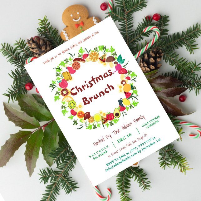 Fresh Fruits & Vegetables Christmas Menu Invitation (Creator Uploaded)