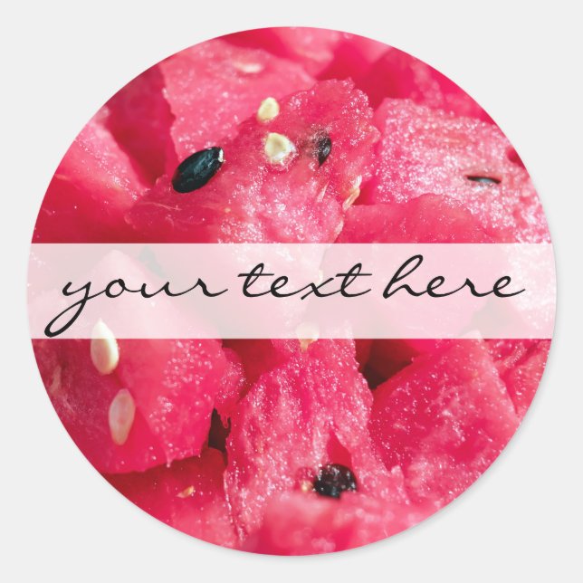 fresh fruity photo of sliced watermelon salad classic round sticker (Front)