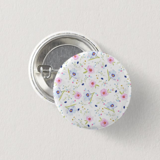 Fresh Garden Flowers Button (Front & Back)