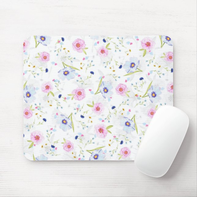 Fresh Garden Flowers Mouse Pad (With Mouse)