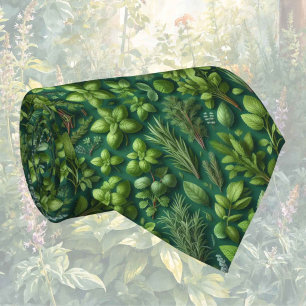 Fresh Garden Herbs Foodie Kitchen Neck Tie