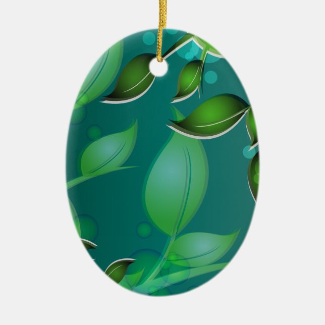 Fresh Garden Leaves Ceramic Tree Decoration (Front)
