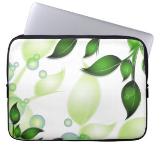 Fresh Garden Leaves on White Laptop Sleeve