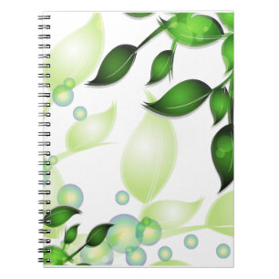 Fresh Garden Leaves on White Notebook