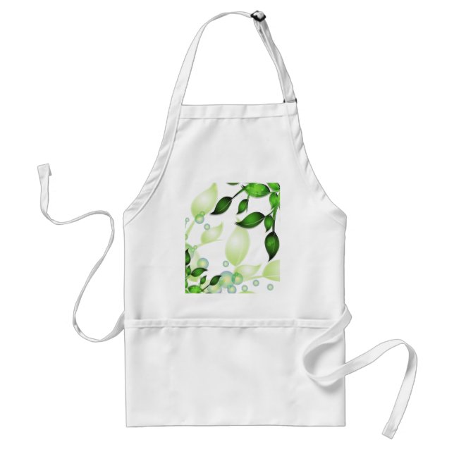 Fresh Garden Leaves on White Standard Apron (Front)