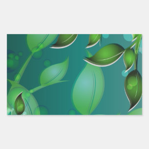 Fresh Garden Leaves Rectangular Sticker