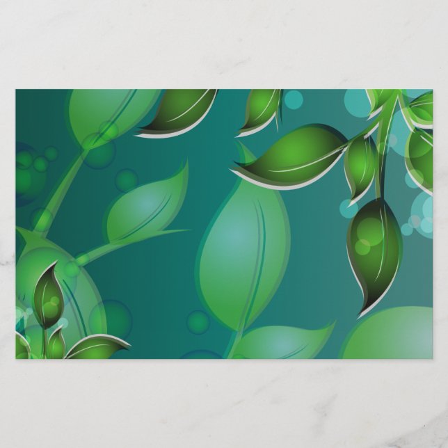 Fresh Garden Leaves Stationery (Front)