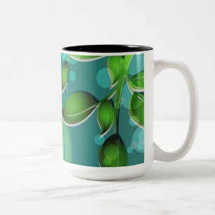 Fresh Garden Leaves Two-Tone Coffee Mug