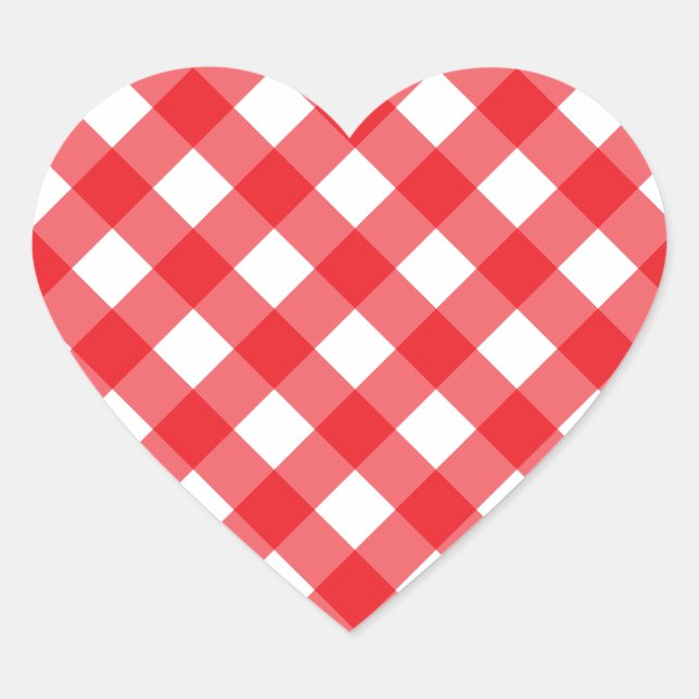 Fresh Gingham 02 Heart Sticker (Front)