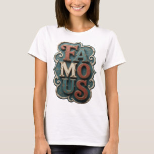 Fresh Gold FAMOUS Artistic Motif T-Shirt
