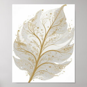 Fresh Gold GLOWING LEAF Text Design Poster