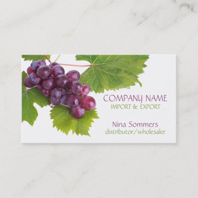 Fresh Grapes Business Card (Front)