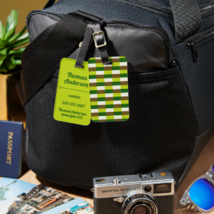 Fresh Grass Color Scheme in Blocks Luggage Tag