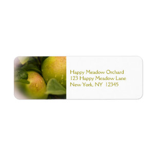 Fresh Green Apples with a Misty Border Return Address Label