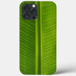 Fresh green banana leaf pattern iPhone 13 pro max case