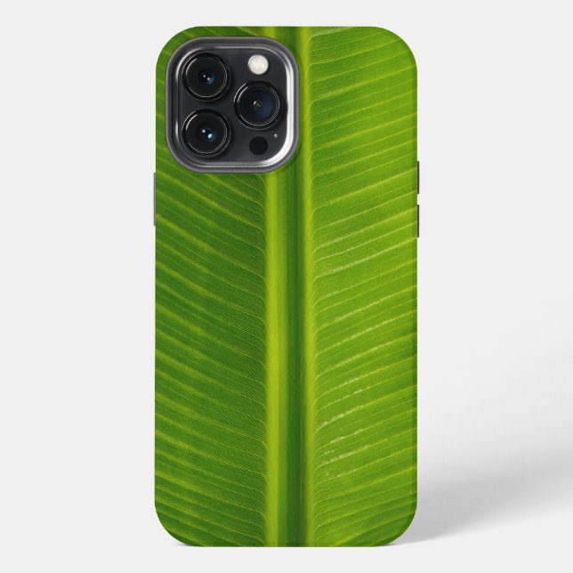 Fresh green banana leaf pattern iPhone case (Back)