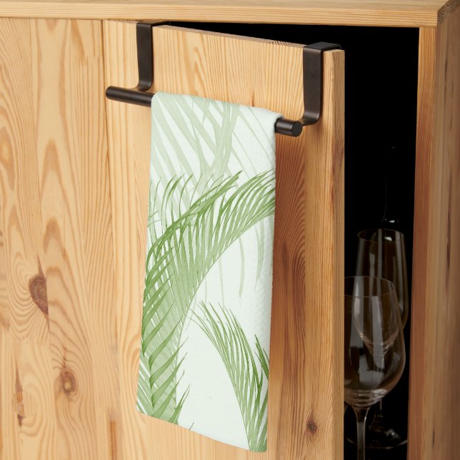 Fresh Green Feather Palm Bliss 1 Tea Towel (Thirds Fold)