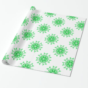 Fresh green flower seamless pattern wrapping paper