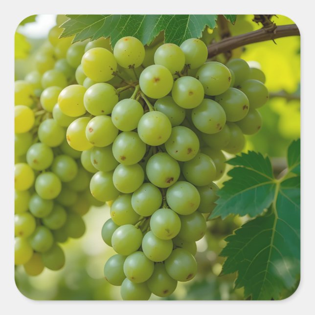 Fresh Green Grape Square Sticker (Front)