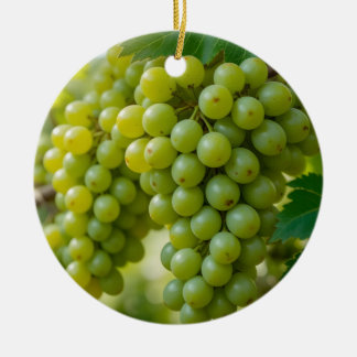 fresh green grapes ceramic ornament