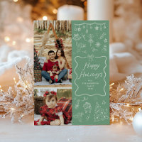 Fresh Green Hand Drawn Icon Happy Holidays 2 Photo