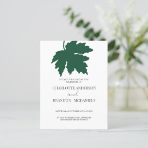Fresh Green  Maple Leaf Wedding Invitation Postcard