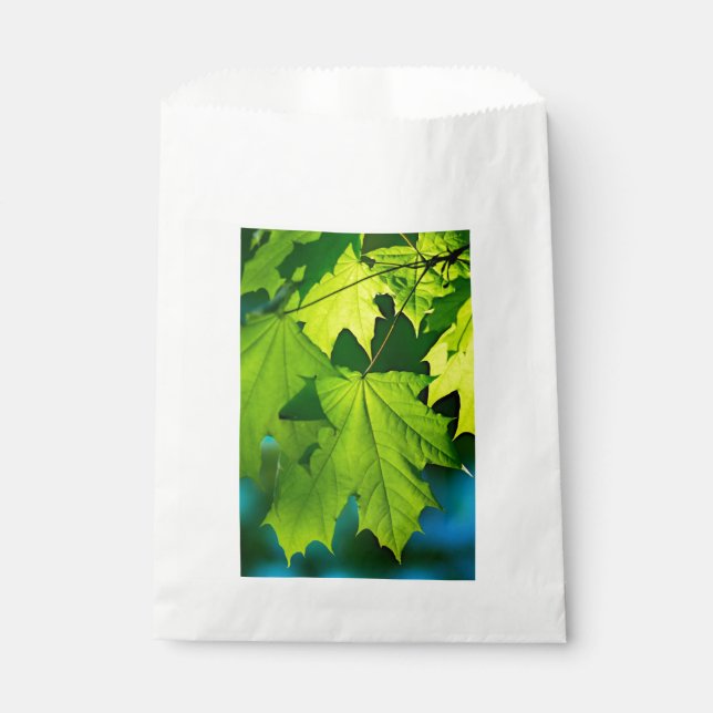 Fresh green maple leaves favour bag (Front)