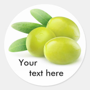Fresh green olives classic round sticker