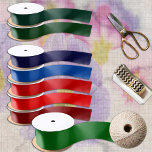 Fresh Green Pine tree solid minimalist Satin Ribbon<br><div class="desc">Ribbon featuring minimalist solid Fresh Green Pine tree colour with personalised Name / text - elegant gift wrapping for your loved ones.</div>