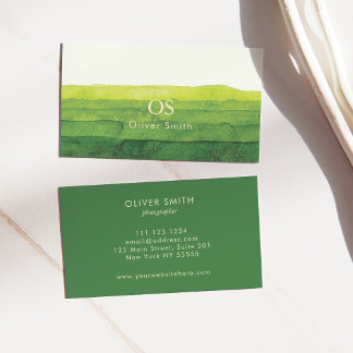 Fresh Green Shades Modern Business Card