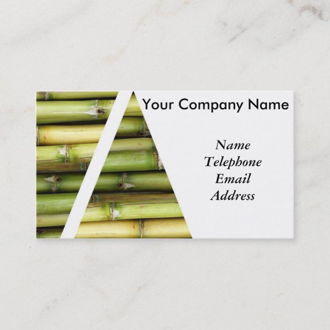 Fresh Green Sugar Cane - Juice Theme Business Card (Front)