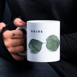 Fresh Greenery Modern Watercolor Bride's Coffee Mug