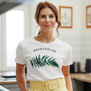 Fresh Greenery Watercolor Wedding Bridesmaid T-Shirt