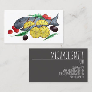 Fresh Grilled Fish Greek Mediterranean Seafood Business Card