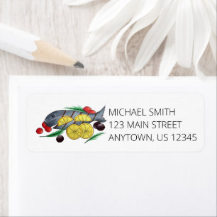 Fresh Grilled Fish Greek Mediterranean Seafood Return Address Label