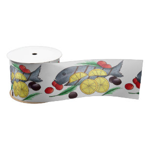 Fresh Grilled Fish Greek Mediterranean Seafood Satin Ribbon