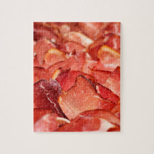 Fresh ham bacon food pattern for the meat lovers jigsaw puzzle