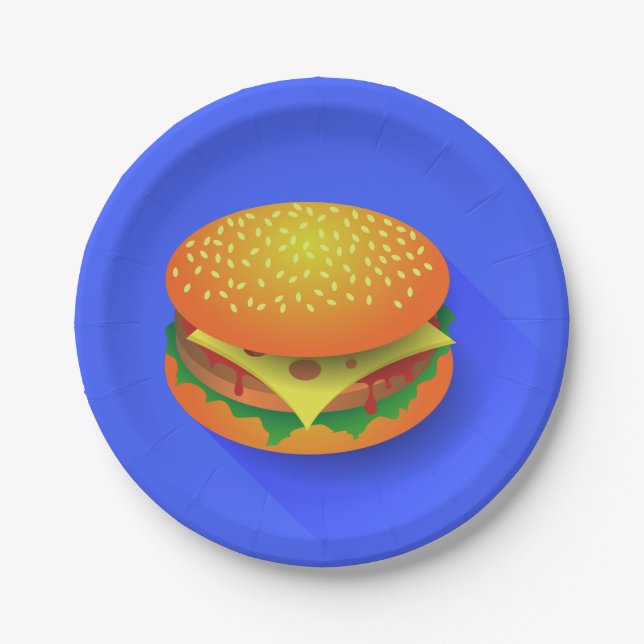 Fresh Hamburger Paper Plates (Front)